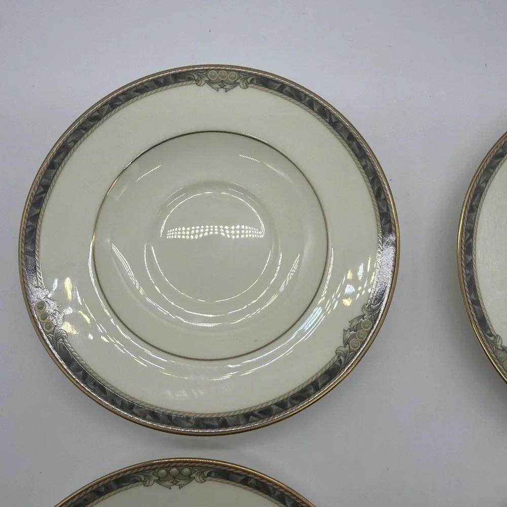 4 Noritake  Covina Pattern  Bone China Saucers in  Excellent Condition, 6 inches
